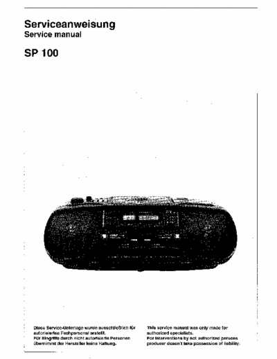 schneider sp100 Servicemanual