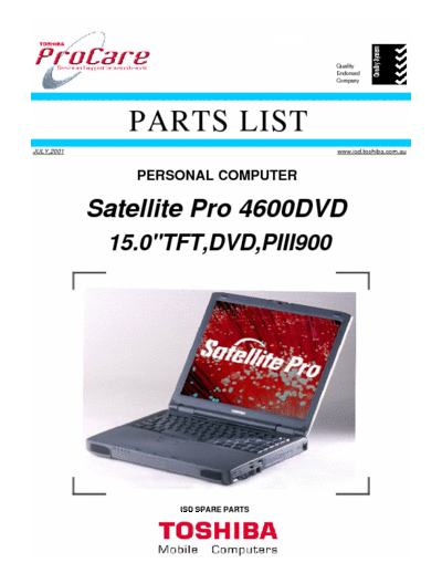 toshiba satellite 4600 field manual pt 1