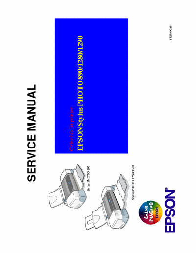 Epson Stylus Photo 890 / 1280 / 1290 Service manual for Epson 890/1280/1290