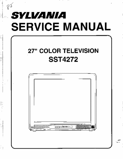 Sylvania SST4272 50 page scanned service manual for 27 inch Sylvania color TV (NTSC) model # SST4272.