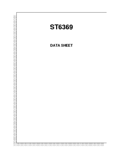 SGS-Thomson ST6369 8-BIT HCMOS MCU FOR
DIGITAL CONTROLLED MULTI FREQUENCYMONITOR