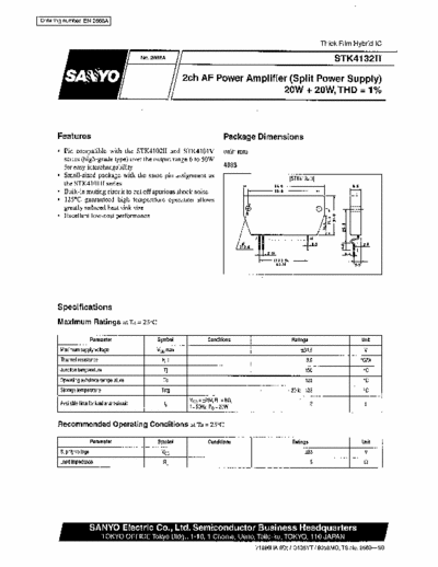 SANYO STK 4132II AUDIO POWER AMPLIFIER
http://audiolabga.com/pdf/STK4132II.pdf