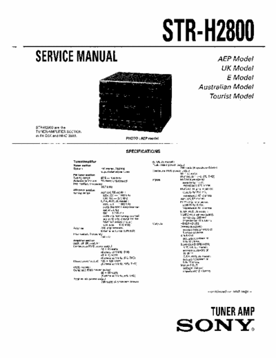 SONY STR H2800 Excerpt of the Service Manual of Tuner and Amplifier part of SONY MHC-2800 System (Schematics & pcb)