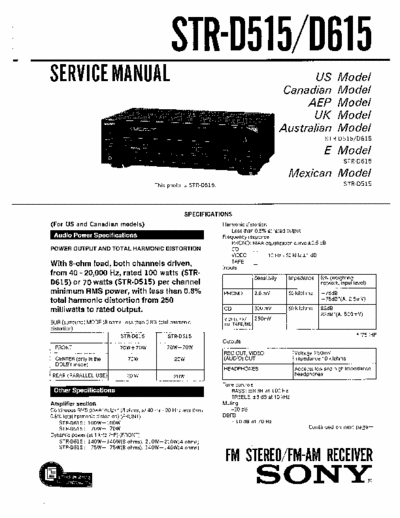 Sony STR-D515 D615 Service Manual