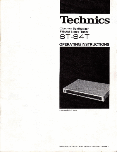 Technics ST-S4T Instruction manaul for tuner timer in 7 parts