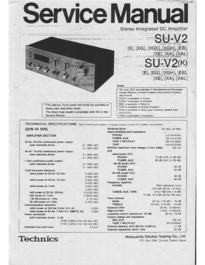 technics su-v2a Service Manual Technics SU-V2