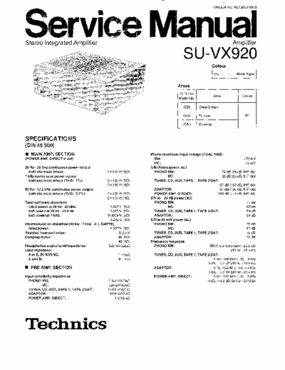 Technics SU-VX920 Technics SU-VX920 Service Manual
