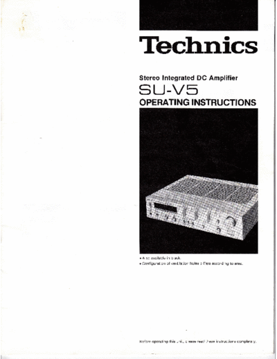 Technics SV-5 Instructions for SV-5 in 4 parts