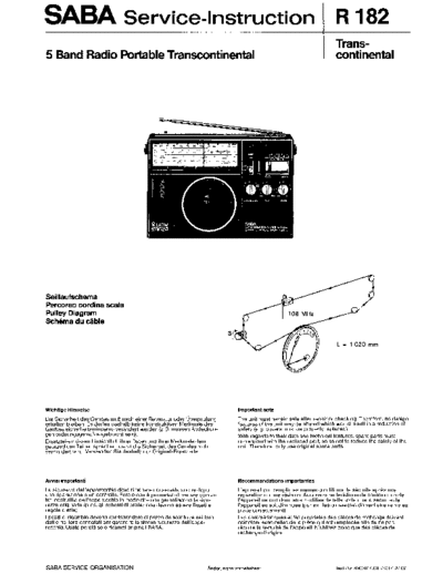 Saba 5 Band Radio Portable Transcontinental service manual