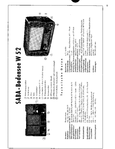 Saba Bodensee W 52 service manual