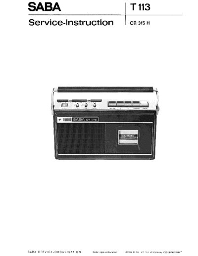 Saba CR 315 H service manual