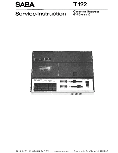 Saba CR 831 stereo K service manual