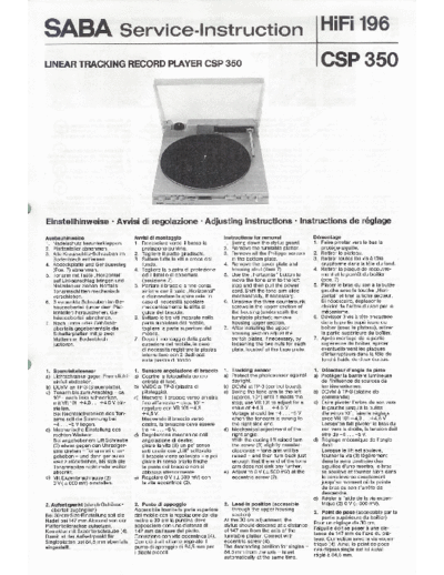Saba CSP 350 service manual