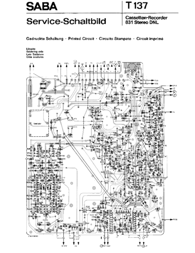 Saba Cassetten-Recorder 831 Stereo DNL service manual