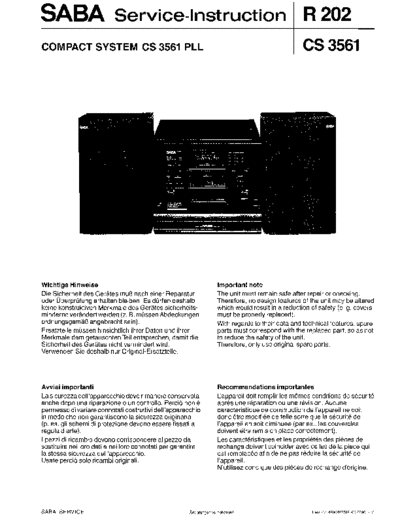 Saba Compact System CS 3561 service manual