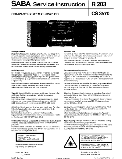 Saba Compact System CS 3570 CD service manual