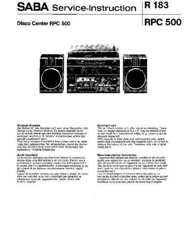 Saba RPC 500 service manual