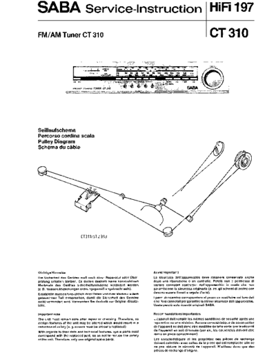 Saba FM-AM Tuner CT 310 service manual