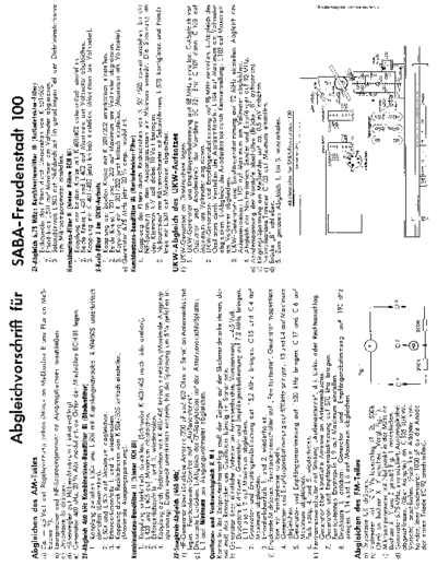 Saba Freudenstadt 100 service manual