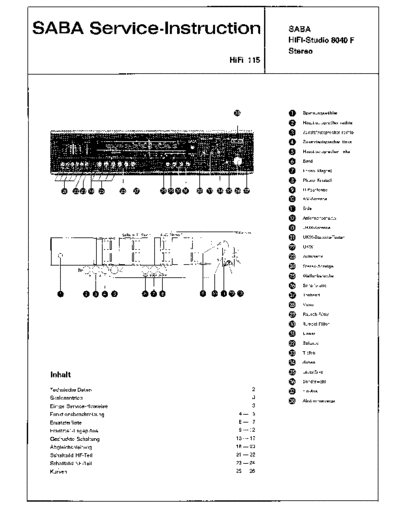 Saba HiFi-Studio 8040 F service manual