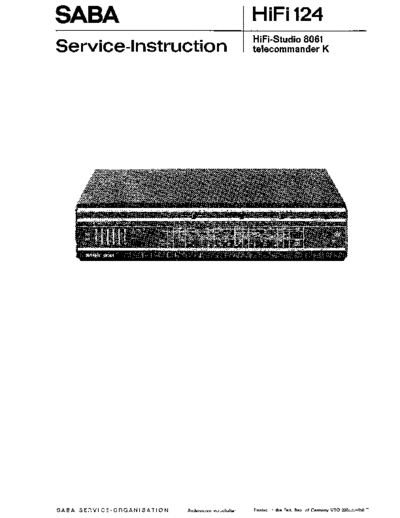 Saba HiFi-Studio 8061 service manual