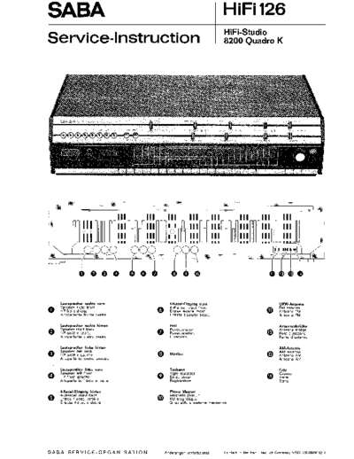 Saba HiFi-Studio 8200 Quadro K service manual