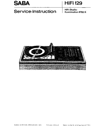 Saba HiFi-Studio_Kombination 8760K service manual