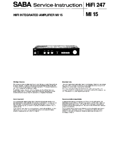 Saba MI 15 service manual