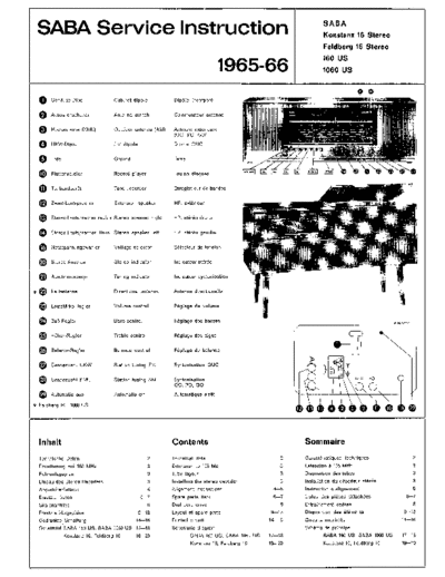 Saba Konstanz 16 Stereo Feldberg 16 Stereo service manual