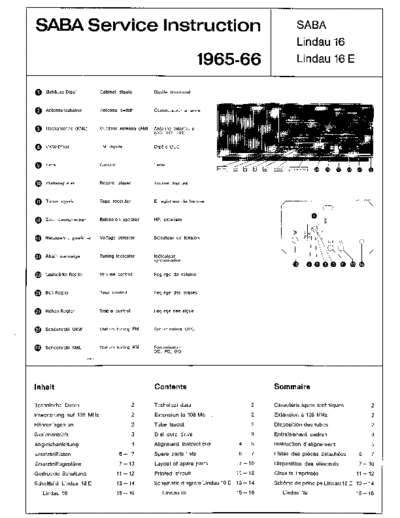 Saba Lindau 16 service manual