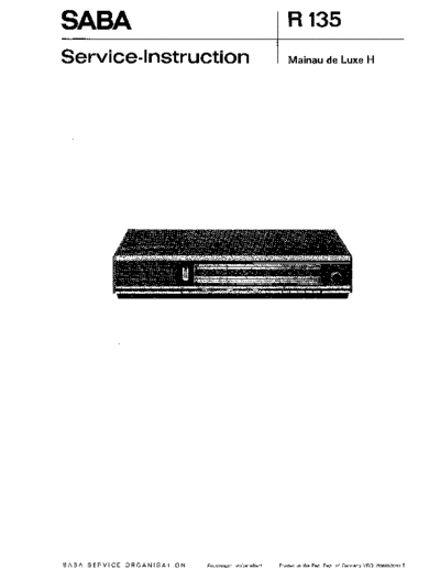 Saba Mainau de luxe H service manual