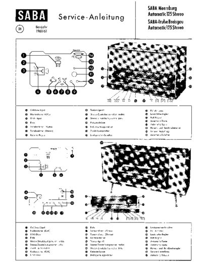 Saba Meersburg Truhe Breisgau automatic 125 stereo service manual