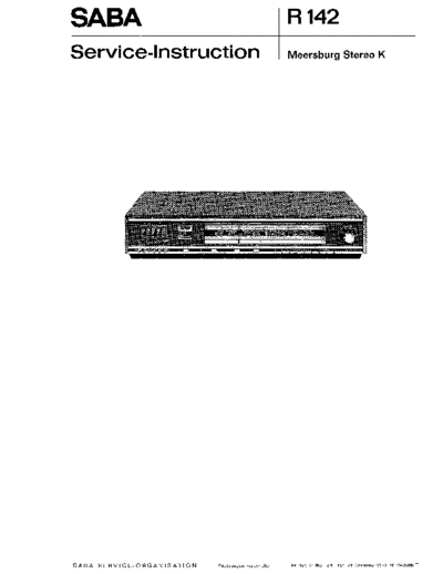Saba Meersburg Stereo K service manual