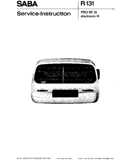 Saba Pro RF 21 electronic H service manual