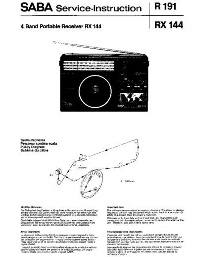 Saba RX 144 service manual