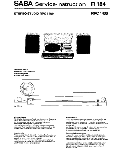 Saba Stereo Studio RPC 1400 service manual