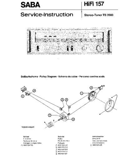 Saba stereo Tuner TS 2000 service manual