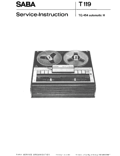 Saba TG 454 automatic H service manual