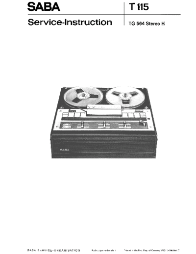 Saba TG 564 Stereo H service manual