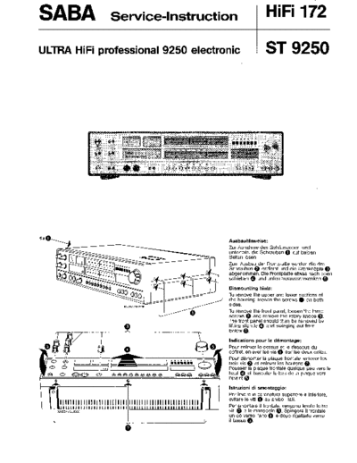 Saba ultra hifi professional 9250 electronic service manual