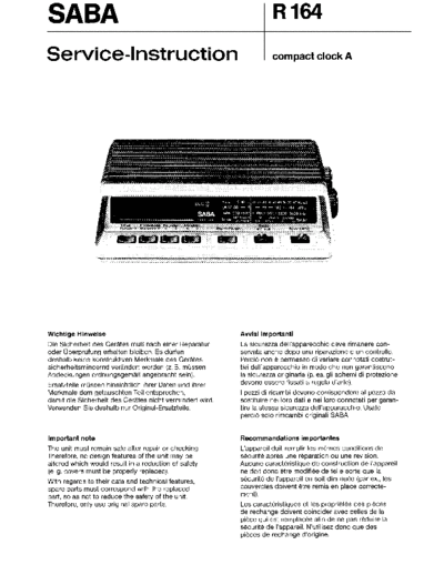 Saba compact clock A service manual