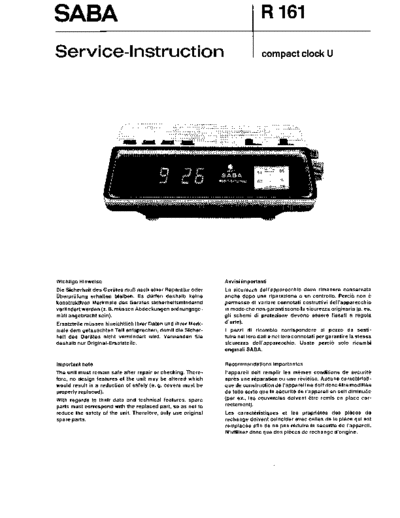 Saba compact clock U service manual