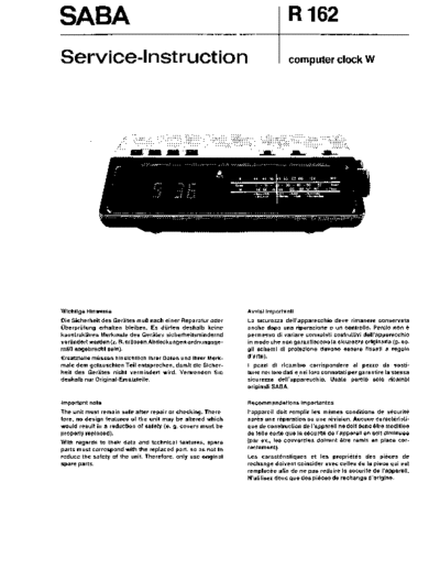 Saba computer clock W service manual