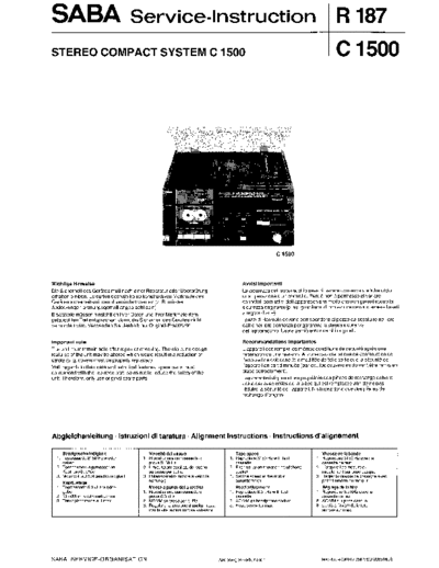 Saba stereo compact system C 1500 service manual