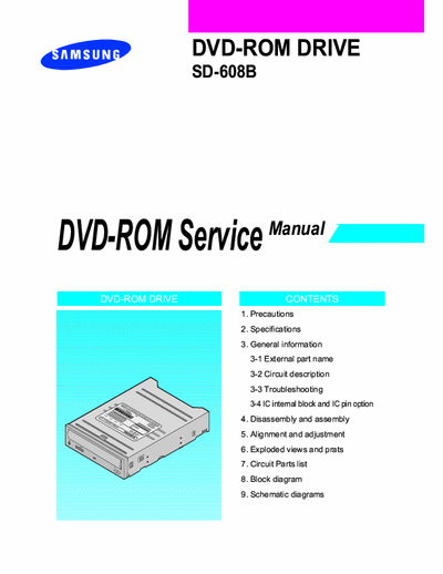 DVD-ROM DRIVE SD-608B DIAGRAMA DE DVD-ROM DRIVE
SD-608B