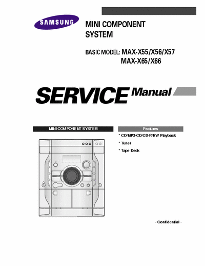 SAMSUNG MAX-X55 MAX-X56 MAX-X57/X65/X66 SAMSUNG MAX-X55/X56/X57
MAX-X65/X66