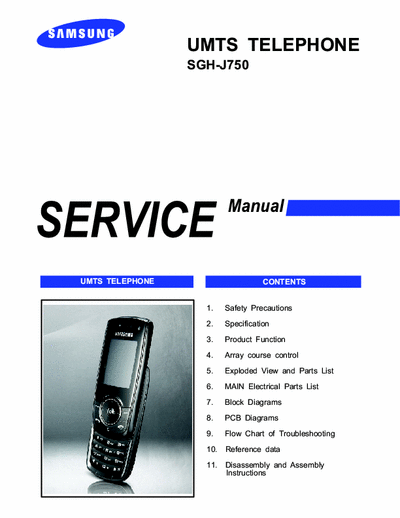 Samsung SGH-J750 service manual [exploded view, main electrical, blok diagram, pcb diagram, ecc..] part 1/6 - pag. 77