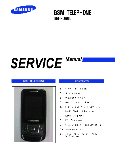 Samsung SGH-D900 Service Manual Gsm Telephone - (10.142Kb) Part 1/5 - pag. 78
