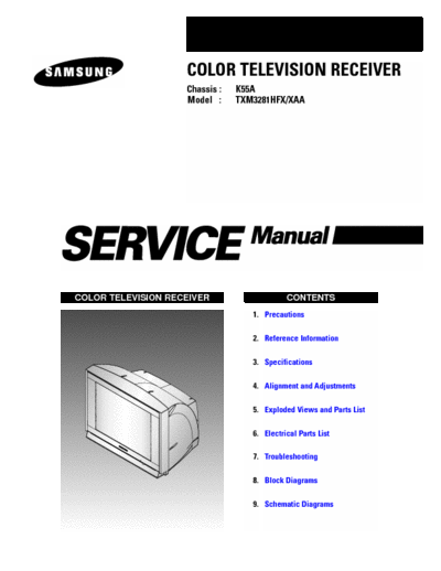 Samsung TXM3281HFX/XAA Samsung TXM3281HFX/XAA (Chassis K55A) (Service Manual)