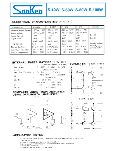 Sanken S-40W S-60W S-80W S-100W Sharp Optonica RH-IX10*****